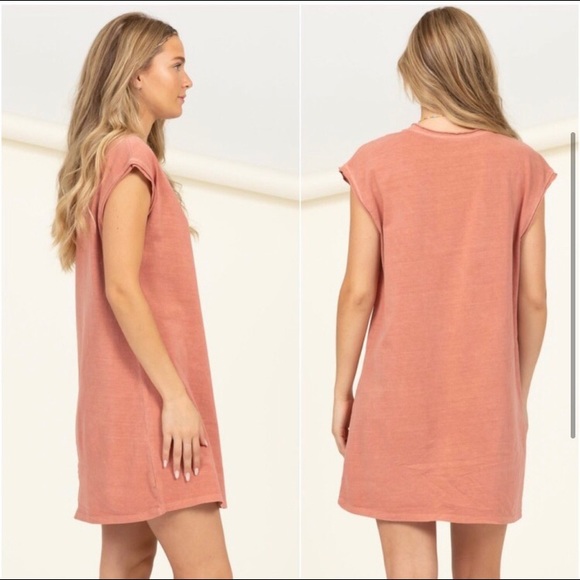 LAST ONE: Cotton causal comfortable mini T-shirt dress - Picture 2 of 3